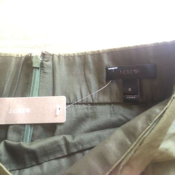 NWT Jcrew olive floral embroidered mini skirt - Picture 3 of 5